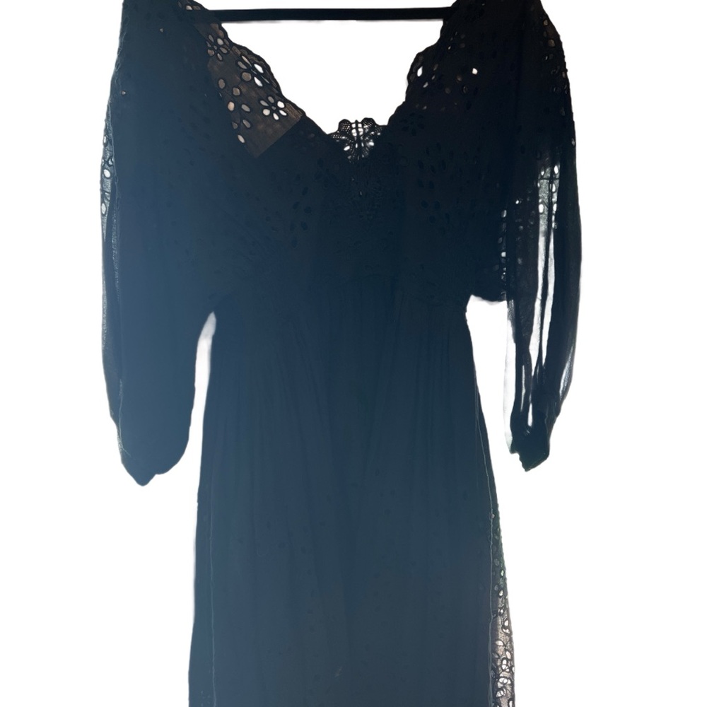 Free People Black Lace Mini Dress